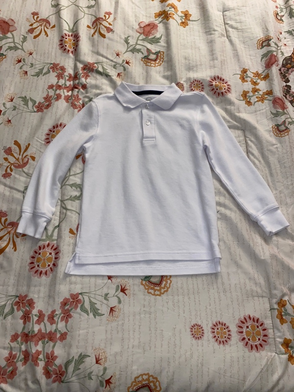 wonder nation White Long-Sleeve Polo Shirt for Kids
